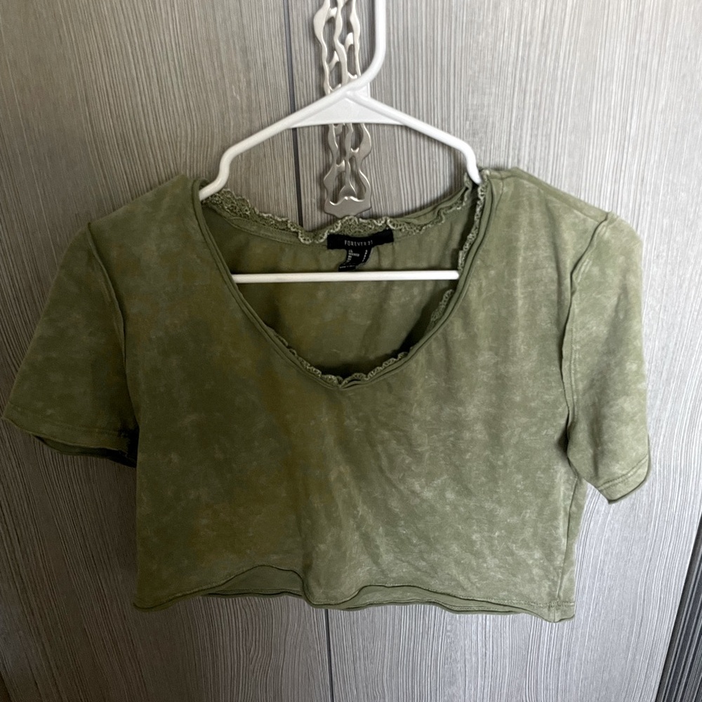 Green forever 21 crop top